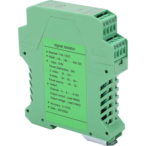 DC-Signalisolator Strom-Spannungs-Transmitter DIN-Schienenmontage 1 Eingang 1 Ausgang 0–5 V bis 0–10 V GLG (1/5)