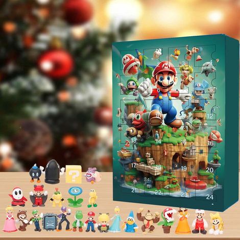 Calendrier De Lavent - Figurines Mario Bros - 24 Jours - Décor De Noël - Cadeau Pour Enfants - Lot De 24 Pièces (1/4)