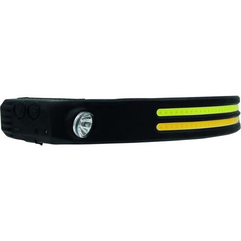 Lampe frontale LED COB avec capteur (6W 1250lm) IPX3 85x30x28mm couleur noire