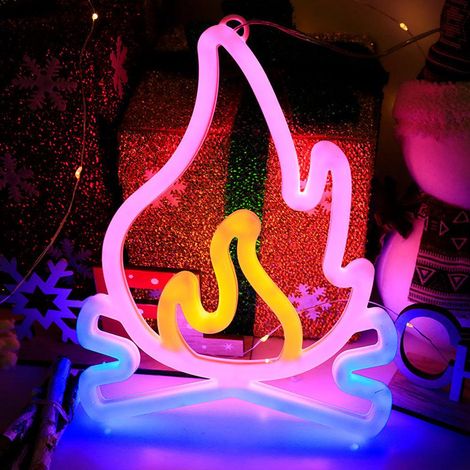 Lampe murale LED néon effet flamme, décoration de Noël pour la maison (1/2)