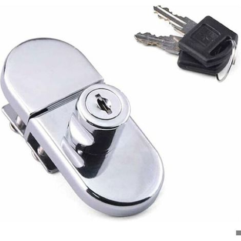 Serrure Pour Porte En Verre - Serrure À Pivot Unique Pour Vitre Épaisseur 5 À 8 Mm - Convient Armoire Vitrée Bureau Boutique - 2 Clés (1/5)