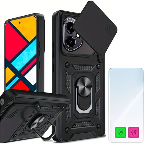 Cover posteriore rinforzata per Honor 400 + vetro temperato 9H con anello (1/5)