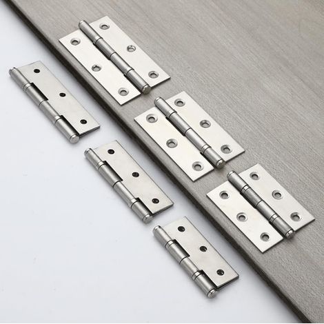 Set mit 10 Edelstahl-Scharnieren (4,4 cm), geeignet für Schränke, Türen und Fenster, kleine Scharniere für Wohnmöbel, Schranktüren und Fenster (1/5)