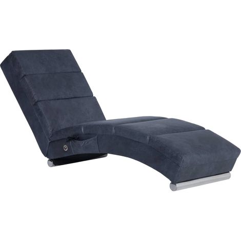 Chaise longue  Transat  Bain de soleil de longue Gris Similicuir daim (1/5)