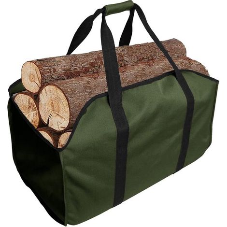 Cesto di legna da ardere in legno - Ampio sacco per legna da ardere, realizzato con materiali impermeabili, resistenti agli strappi ed ecocompatibili. (1/5)