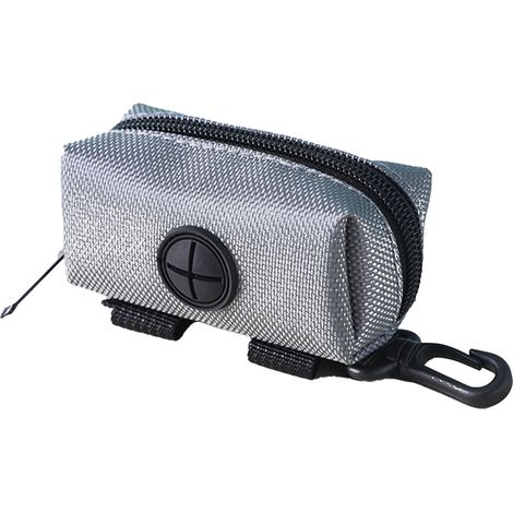 Support de sac à excréments pour chiens, polyvalent, grande capacité, léger, Portable, distributeur de déchets pour animaux de compagnie, pour voyage en plein air, marche, gris (1/5)