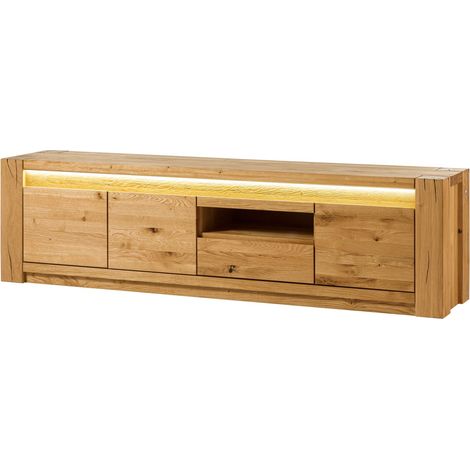 TV-Board Wildeiche 193x40x53 natur geölt KENT 133