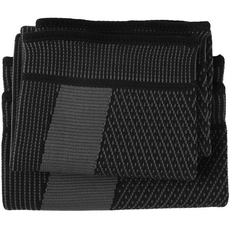 Paar dehnbare Sport-Knieschoner aus atmungsaktivem Mesh-Gewebe, schwarzes Wellenmuster, Größe XL (48 cm) (1/4)