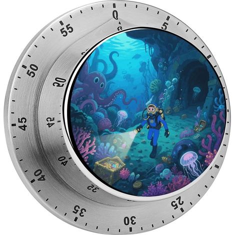Minuteur visuel Deep Sea World, sans piles, magnétique, avec
