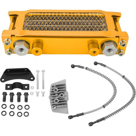 Compatible with the Monkey 50ml to 110ml Motorcycle Oil Cooler Kit with Kayo Engine Oil Cooling Radiator System (GOLD). (1/5)
