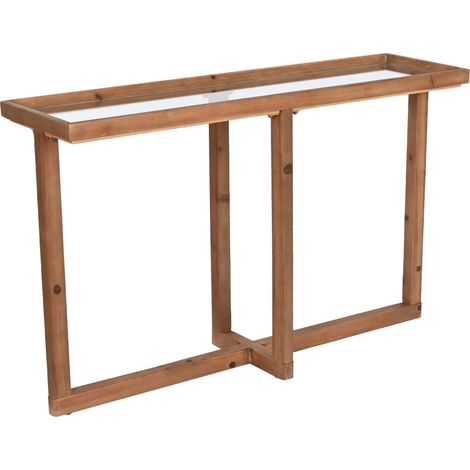Consola Abeto Cristal 120X33X75 Natural Marron (1/5)