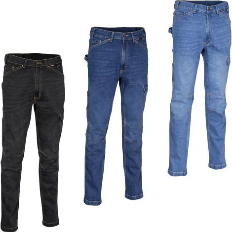 Cofra Paradas Skinny Multi-Pocket Work Jeans -  - Schwarze