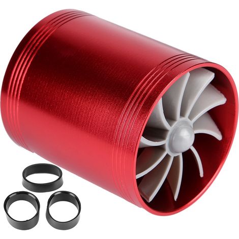 Turbocompresseur d'admission pour voiture, turbocompresseur à double ventilateur, économie de carburant, turbo rouge. (1/5)