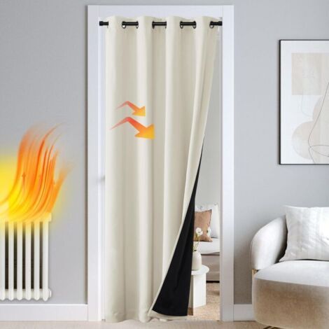 Rideaux Très Occultants - Double Rideaux Chambre à Oeillets Anti-Bruit Tissu Lourd 100% Lumineux Bloquer Isolant Thermique Omb (1/4)