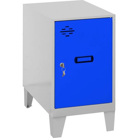 SimonRack Casier Vestiaire Metallique Petit, 575x300x500 mm, Armoire Metallique Petit, Comprend la Clé, Gris/Bleu - Simonlocker (1/5)