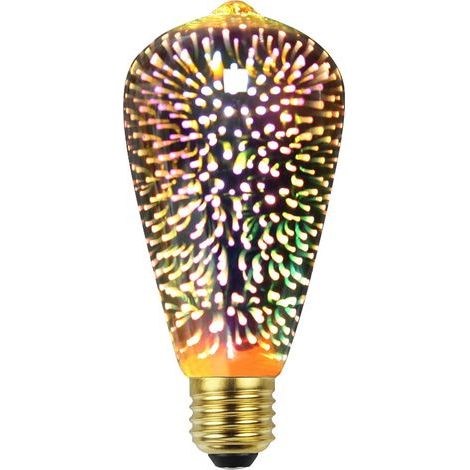 Edison Lampadina 3D Fuoco d'Artificio LED Lampadina 4W 220-240V E27 Lampadine Decorative per Albero di Natale Specialità Lampadina Decorativa (ST64) [Classe energetica G] (1/3)