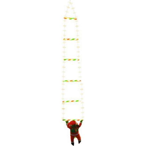 1,70 m lange Leiterleuchte mit Weihnachtsmann, multifunktionale, farbenfrohe und energiesparende LED-Leiterleuchte für die Wand