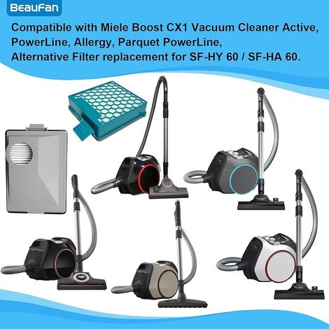 CX1 Filterset kompatibel mit den Miele Staubsaugern Boost CX1 Active, PowerLine, Allergy und Parquet PowerLine. Ersatzfilter für SF-HY 60 / SF-HA 60 (2 HEPA-Filter / 1 Staubfilter). (1/5)
