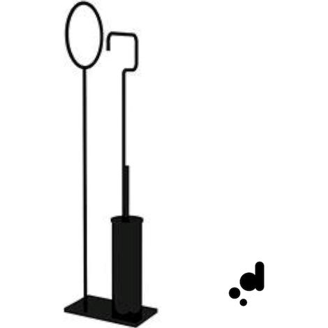 BERTOCCI Moon piantana porta salviette con porta scopino e porta rotolo nero seppia codice prod: 14703710800