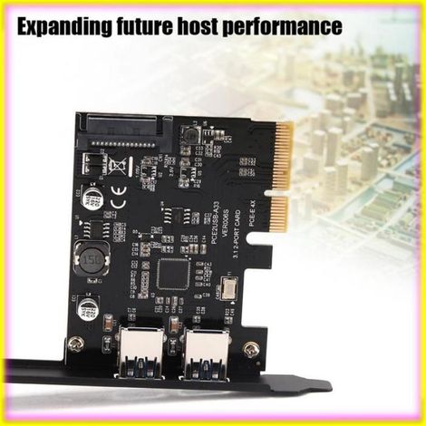 keenso carte d'extension de bureau Carte d'extension USB3.2, Interface PCIExpress, Ports Type-C et Type-A, informatique imprimante (1/5)
