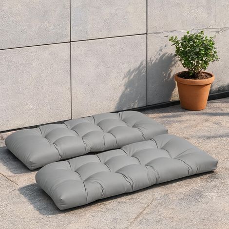 Coussin de banc 2 places gris 8 boutons 110 x 48 x 8 cm (1/5)