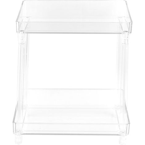 Range Cosmétique Transparent - Étagère Double Niveau En Acrylique - Pour Salle De Bain Et Vanity - Lot De 1 (1/5)