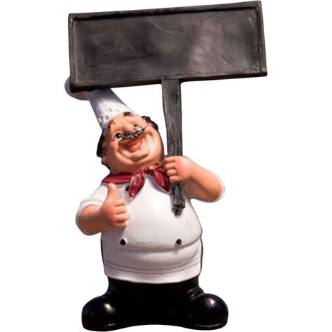 Ornement de Chef en Résine avec Tableau Noir Réutilisable pour Décoration Cuisine, pour Cafés et Fêtes, Présent Cuisine Unique (1/5)