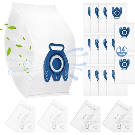 Confezione da 14 sacchetti di ricambio GN compatibili con gli aspirapolvere Miele Hoover Classic C1, Complete C2 C3, S227 S240, S270, S400, S400i, S600, S2, S5, S8 (1/5)