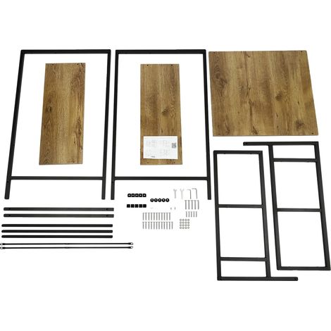 Estantería de almacenamiento, diseño que ahorra espacio, construcción duradera, color negro. (1/2)