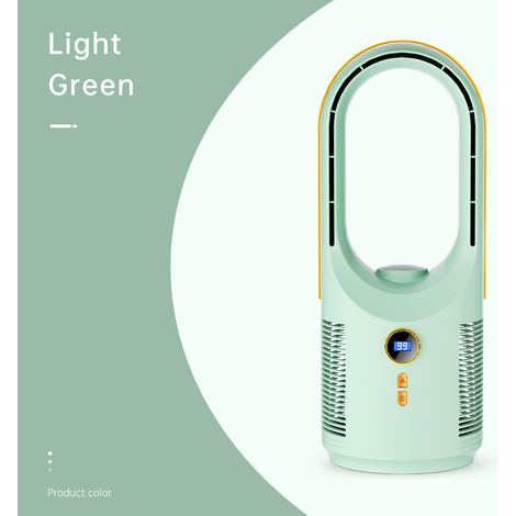 Climatiseur Mobile - Silencieux Polyvalent 5 vitesses - Petit ventilateur USB rechargeable veilleuse - Chambre bureau maison - Vert (1/4)