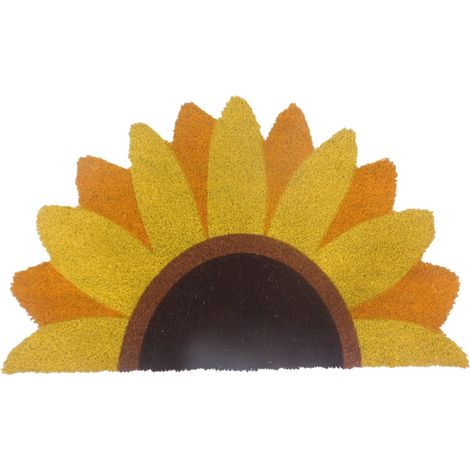 Zerbino semicircolare in cocco, 80x50 cm, antiscivolo