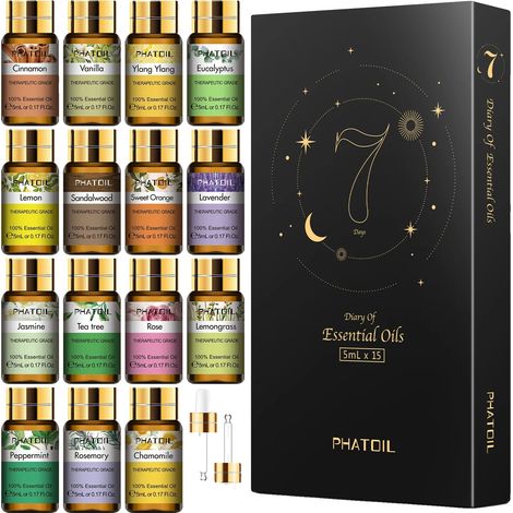 Oli essenziali, set da 15 pezzi, aromaterapia naturale, set da 15 pezzi, 5 ml (1/2)