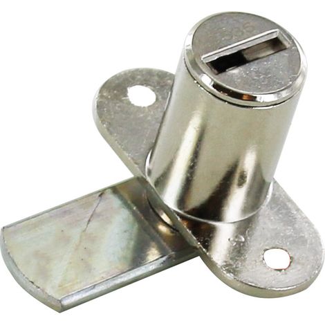 Serrure batteuse s'entrouvrant – Cylindre Ø 16,5 mm – Barillet 24 mm – Finition nickelée – Rotation 90° – Sens droite – Ojmar (1/3)