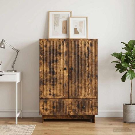 Beyamis Buffet en chêne fumé 66 x 34,5 x 95 cm, bois d'ingénierie (1/5)