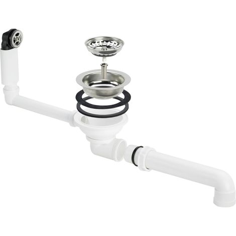 Ensemble de vanne de vidange 7139.152 en plastique blanc