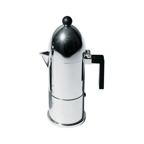 Alessi La Cupola Cafetera de espresso plata negra 300 ml