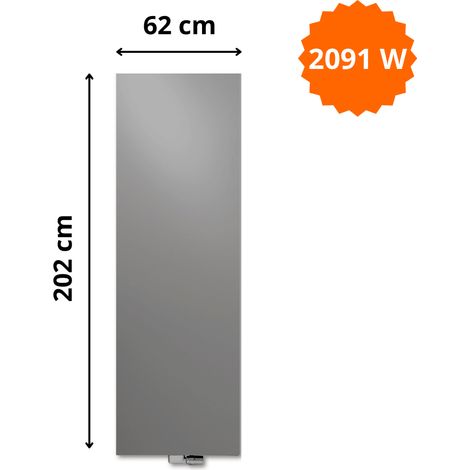 Radiateur acier H. 202 x L. 62 cm Niva vertical N2L1 laqué Vasco (1/5)