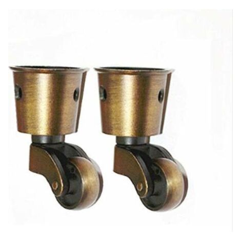 Ahlsen Lot de 2 roulettes universelles de type tasse massif haute capacité de charge pour meubles, costumes, lits (1/4)