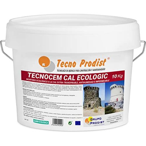 Tecno Prodist Tecnocem Cal Ecologic - Mortero Antihumedad para Interior y Exterior, Ecológico