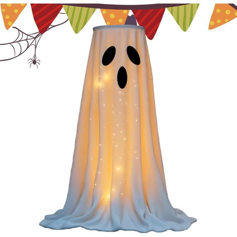 Bol à Bonbons Halloween avec Lumière Décoration Fantôme Figurine Adorable pour Porte Intérieur Extérieur Jardin Terrasse Porche (1/5)