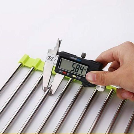Égouttoir pliable en acier inoxydable pour store enrouleur, 15 tubes, 3728 cm, vert. (1/5)