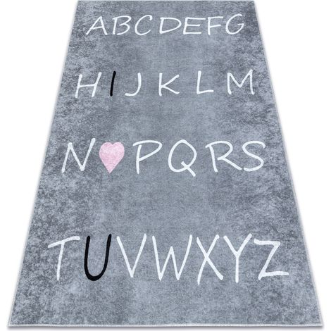 JUNIOR 52106.801 Alphabet für Kinder Anti-Rutsch - grau grey 120x170 cm