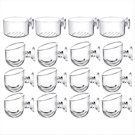 Kit de 16 pots pour plantes aquatiques en acrylique avec ventouses, décoration d'aquarium, 2 formes (1/5)