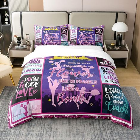Parure de lit avec housse de couette de 135 x 200 cm et 1 taie d'oreiller - Cadeau pour fille et adolescente (1/5)