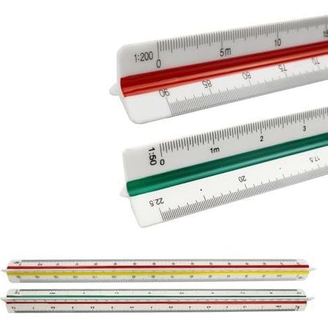 Pcs Règles d'échelle Triangulaire 30 cm Echelles Métriques, 1:20 1:25 1:50 1:75 1:100 1:125/1:100 1:200 1:250 1:300 1:400 1:500 Règle, pour Architectes Ingénieur Paysagiste (Blanc) (1/5)
