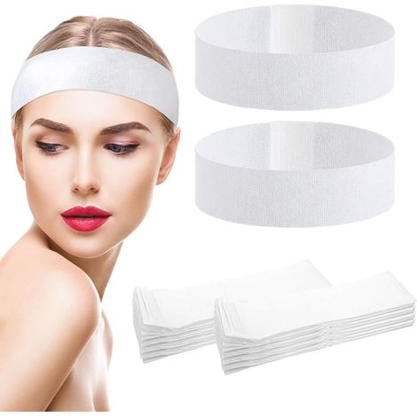 30 Pièces Bandeau De Spa Jetable, Bandeau Maquillage, Fournitures Esthéticiennes, Bandeaux de Bain Esthétique, Spa Headband, Pour Spa, Yoga, Maquiller Soins du Visage (1/5)
