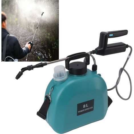 Pulverizador eléctrico de 8 litros con batería de 2000 mAh, mango antideslizante y correa de transporte para jardinería y limpieza del hogar. (1/5)