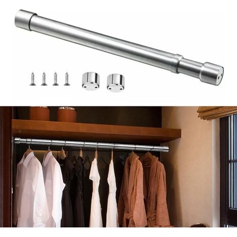 Tringle de penderie extensible en acier inoxydable, réglable de 51 à 80 cm, télescopique pour placard (1/5)