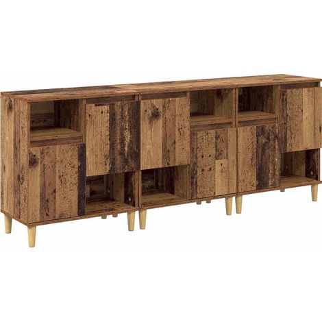 vidaXL  Sideboards  3 pcs Old Wood 60 x 35 x 70 cm Engineered Wood