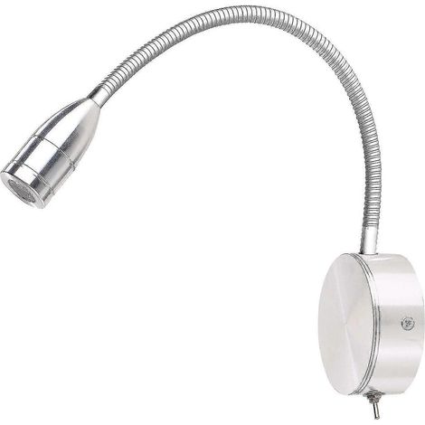 Lampe de lecture LED Lunartec Schwanenhallamp, col de cygne, fixation murale, 3 W, blanc froid (1/4)